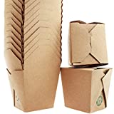 Microwaveable Leak Proof Chinese Take Out Boxes 25 Pack of Brown Recyclable 32 oz Oyster Paper Pails. Extra Large Size Leftovers, Party and Fast Food To Go Container With Spill And Grease Protection