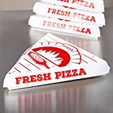 Paperboard White Pizza Slice Clamshell Food Container with"Gourmet Pizza" Print, 9-1/4" Length x 10" Width x 1-3/4" Height (Case of 400)