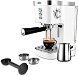 Gevi Espresso Machines 20 Bar Fast Heating Automatic Cappuccino Coffee Maker with Foaming Milk Frother Wand for Espresso, Latte Macchiato, 1.2L Removable Water Tank, 1350W, White2