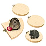 Roundler Parrot Fan-Shaped Bird Habitat Platform, 3 Pieces of Natural Hamster Standing Platform Squirrel Cage Accessories,with Stainless Steel Washers, Suitable for Birds, Parrots,mice, Gerbils (H01)