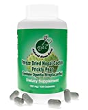 Nopal Cactus (Prickly Pear) Freeze-Dried (60,000 mg)* Mountain-Grown, Veggie Capsules (120/bottle) for Body Pain, Inflammation, Blood Glucose, Circulation, Immune, Cholesterol Levels, Energy, and More