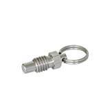 WN 717.10 Series Stainless Steel Non Lock-Out Type Stubby Hand Retractable Spring Plunger with Pull Ring, 1/4"-20 Thread, 0.31" Thread Length