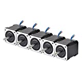 STEPPERONLINE 5PCS Nema 17 Stepper Motor Bipolar 2A 84oz.in 48mm 4-Lead for 3D Printer/CNC