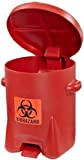 Eagle 943BIO Biohazardous Waste Polyethylene Safety Can with Foot Lever, 6 Gallon Capacity, Red