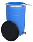 55 Gallon Open Top Barrel w/Bulkhead Fitting and Faucet