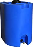 Blue 55 Gallon Water Storage Tank by WaterPrepared - Emergency Water Barrel Container with Spigot for Emergency Disaster Preparedness - Stackable, Space Saving - BPA Free