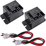 Tnisesm 2PCS Power Relay SPST(1 NO) AC120V Coil, 30A SPST 120 VAC with Flange Mounting and 8 Quick Connect Terminals Wires Mini Relay HF105F-4-AC120V-8X