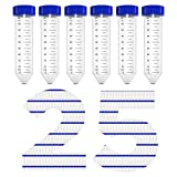 Conical Centrifuge Tubes 50mL, 25 Pack Sterile Plastic Test Tubes with Screw Caps, Polypropylene Container with Graduated and Write-on Spot, Non-Pyrogenic, DN/RNase Free by Membrane Solutions