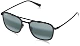 Maui Jim Following Seas w/Patented PolarizedPlus2 Lenses Aviator Sunglasses, Black Gloss W/Black Matte Rim/Neutral Grey Polarized, Medium