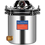 BASHISHAN 18L Steam Autoclave 19 QT Stainless Steel Portable Sterilizer Pressure Cooker for Canning, Dental, Clothing, Tattoo 2.4KW 110V