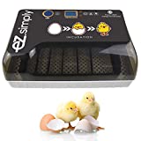 EZ.SIMPLY Egg Incubator - All-in-One Egg Incubators for Hatching Eggs with Automatic Egg Turning, Heat and Humidity Control - Chicken Egg Incubator - with LED Egg Candler