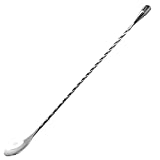 HIWARE LZS13B 12 Inches Stainless Steel Mixing Spoon, Spiral Pattern Bar Cocktail Shaker Spoon