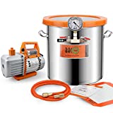 BACOENG 5 Gallon Vacuum Chamber Kit with 3.6 CFM 1 Stage Vacuum Pump HVAC