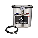 ABLAZE 3 Gallon Tempered Glass Lid Stainless Steel Vacuum Chamber Perfect for Stabilizing Wood, Degassing Silicones, Epoxies (3 Gallon)