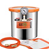 BACOENG 3 Gallon Tempered Glass Lid Stainless Steel Vacuum Chamber Perfect for Stabilizing Wood, Degassing Silicones, Epoxies and Essential Oils