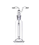 Lab Gas Washing Bottle Glass 500ML Vacuum Trap with Two Bend Tubes 29/32 Joint Borosilicate Glass for Chemistry Lab Glassware Kit