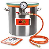 BACOENG 5 Gallon Tempered Glass Lid Stainless Steel Vacuum Chamber Perfect for Stabilizing Wood, Degassing Silicones, Epoxies and Essential Oils.