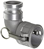 Dixon 200DA-90AL Aluminum Cam and Groove Hose Fitting, 90 Degree Elbow, 2" Plug x 2" Socket