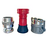 2" NPSH Fire Hose Nozzle Fire Equipment with 2 x 2 Inch Aluminum Fittings (3 pcs)