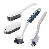 4 Pack Deep Cleaning Brush Set-Kitchen Cleaning Brushes, Includes Grips Dish Brush, Bottle Brush, Scrub Brush Bathroom Brush, Shoe Brush for Bathroom, Floor, Tub, Shower, Tile, Bathroom, and Kitchen