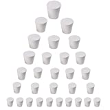 30 Packs (10 Assorted Sizes) 000#-7# Solid Rubber Stoppers White Lab Plug Solid Rubber