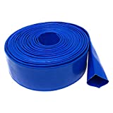Gloxco 3" Inside Diameter (4-5/8" Flat Width) Blue Lay Flat Hose for Discharge or Backwash Water Transfer Applications, Reinforced PVC, 300' Length