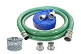 Abbott Rubber - 1240-KIT-2000-1145-QC PVC Suction and Discharge Hose Pump Kit, Green/Blue, 2" Male X Female Aluminum Cam and Groove, 2" ID