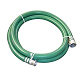 Abbott Rubber 1240-3000-20-CE PVC Suction Hose Assembly, Green, 3" Male X Female Cam and Groove, 40 psi Max Pressure, 20' Length, 3" ID