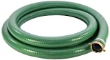 Abbott Rubber 1240-3000-25 PVC Suction Hose Assembly, Green, 3" Male X Female NPSM, 40 psi Max Pressure, 25' Length, 3" ID