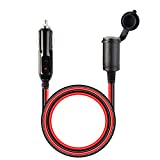 Cigarette Lighter Extension Cord, 12V/120W/15A, Car Extension Cord Compatible with Air Compressor Pump and Tire Inflator