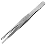 MABIS Surgical Tweezers and Dressing Forceps, 5 inches long, Serrated, Stainless Steel