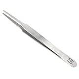 Scientific Labwares High Precision Stainless Steel Lab Tweezers/Forceps with Straight Tapered Flat Point