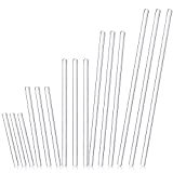 15 Pieces Glass Stirring Stick Smooth Stir Rod with Both Ends Round, 12/10/ 8/6/ 4/ Inch Glass Mixing Tools for Science, Lab, Kitchen, Experiment and Stir Hot Cold Beverages Cocktails Drinks