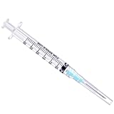 BSTEAN 25 Pack 3ml Disposable Sterile Syringe with 23Ga 1.0 Inch Needle, Individual Package