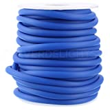 CleverDelights Blue Hollow Rubber Tubing - 30 Feet - 5mm Diameter Cord Tube - 3/16" OD x 1/8" ID
