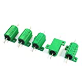 AISIBO Aluminum Housed Resistor, 25W 2.5 Ohm 5% Wirewound Transducer Power Resistors Aluminum Heatsink Resistors Chassis Screw Tap Mounted (5 Pack)