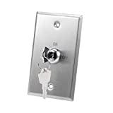 uxcell Key Switch Lock On/Off Exit Switch Emergency Door Release DPST for Access Control Panel Mount with 2 Keys