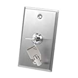 uxcell Switch Lock On/Off Key Switch Emergency Door Release SPST for Access Control Panel Mount with 2 Keys
