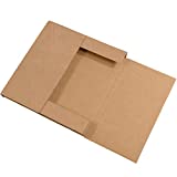 Aviditi Kraft Easy-Fold Corrugated Cardboard Mailing Boxes, 12 1/2" x 12 1/2" x 1",Pack of 50, Crush-Proof, for Shipping, Mailing and Storing