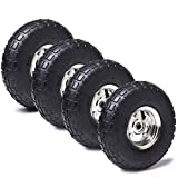 (4 Pack) AR-PRO 10" Heavy-Duty Replacement Tire and Wheel - 4.10/3.50-4" with 10" Inner Tube, 5/8" Axle Bore Hole, 2.2" Offset Hub and Double Sealed Bearings for Hand Trucks and Gorilla Cart