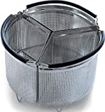 3-Piece Divided Steamer Basket for Pressure Cooker Compatible with Instant Pot Accessories Ninja Foodi Other Mullti Cookers, Strainer Insert Can Cook 3-in-1 (6 Qt - Divider Basket)