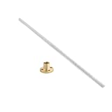 [1pcs of Pack] 8mm T8 Rod with Copper Brass Nut,Length 400mm,Stainless Steel Threaded Lead Screw Rod for DIY 3D Printer Z Axis