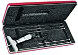 Starrett 440Z-6L Vernier Depth Gauge, Lock Nut, Micrometer Type, 0-6" Range, 0.001" Graduation, 2.5" Base, 6 Rods, 0.0001" Accuracy