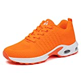 Mishansha Sneakers Women's Lightweight Air Cushion Gym Fashion Tennis Shoes Breathable Walking Running Athletic Sport Orange 8