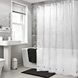 N&Y HOME Shower Curtain Liner with 6 Magnets & 3 Suction Cups with Clip - Waterproof Plastic Shower Liner Leak-Proof for Bathroom - PEVA, 72x72 Inches, Clear