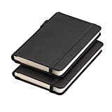 RETTACY Pocket Notebook with Pen Holder 3.5" x 5.5" Mini Hardcover Notebook with Pocket Bookmark and Elastic Closure 100gsm Thick Paper Total 312 Pages with Page Numbering