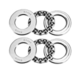 uxcell 51104 Thrust Ball Bearings 20mm x 35mm x 10mm Chrome Steel ABEC3 Single Row Roller 2pcs