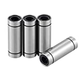 4 Pcs Extra Long LM10UU Linear Ball Bearings LM10LUU,10mm Bore Dia,19mm OD,55mm Length with Double Side Rubber Seal Great for CNC,3D Printer