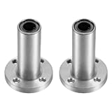 uxcell LM8UU Extra Long Round Flange Linear Ball Bearings, 8mm Bore Dia, 15mm OD, 45mm Length(Pack of 2)