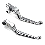 NTHREEAUTO Chrome Brake Clutch Lever Motorcycle Hand Levers Compatible with Harley Sportster 883 1200 Dyna Touring Road King Heritage Softail Fat Bob